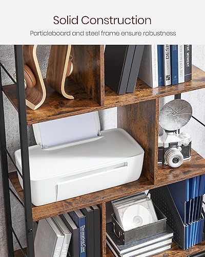 Miniatura 7 de VASAGLE Estantería de 5 niveles, estantería de almacenamiento, estante de exhibición con compartimentos abiertos para sala de estar, oficina en