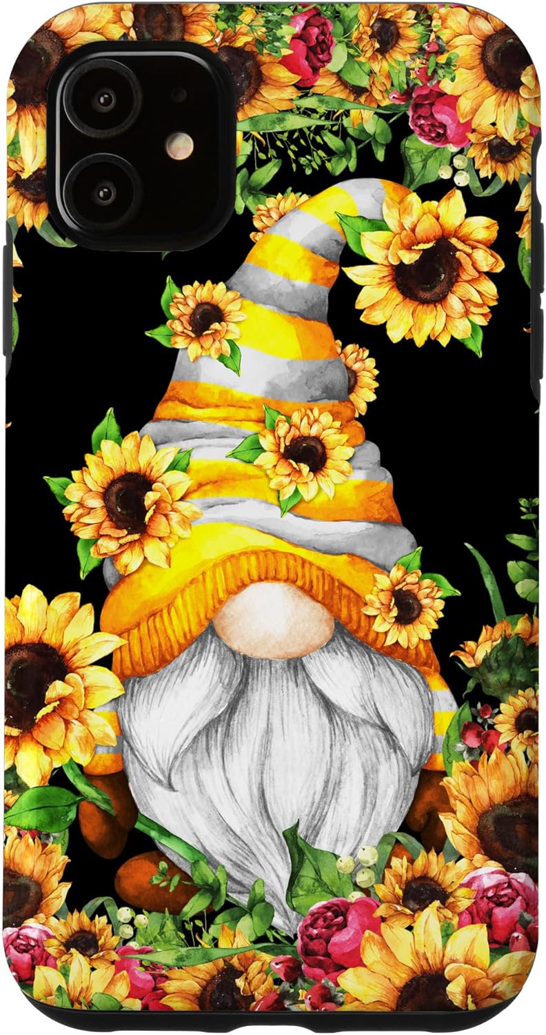 Cute Spring Gnomes For Women And Summer Aesthetic Sunflower Case for iPhone 15
