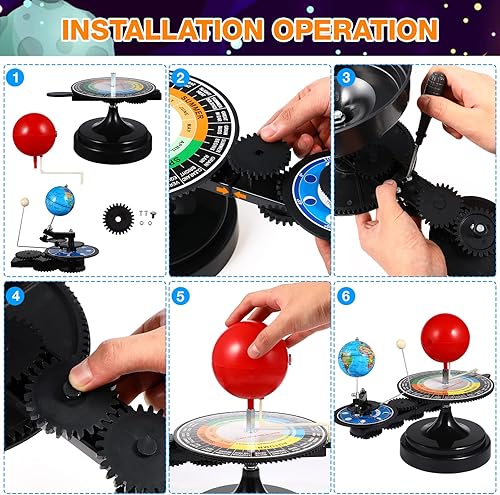 Miniatura 5 de Kit de modelo del sistema solar – Luna de la Tierra gira alrededor del Sol – Kit de experimento científico modelo de enseñanza para adolescentes