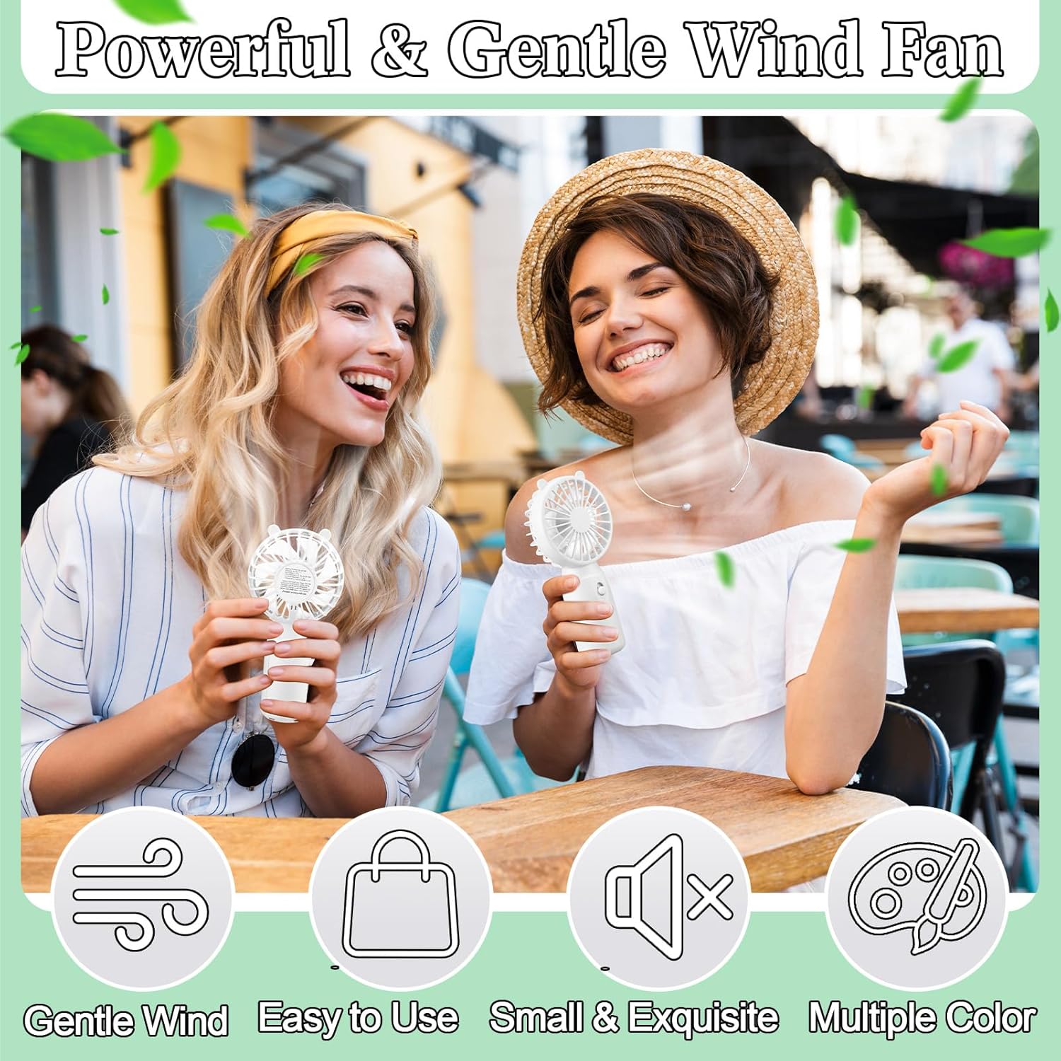 36 Pcs Mini Portable Fans Bulk Handheld Battery Operated Fan with Lanyard for Makeup Eyelash, Cooling Lightweight Pocket Personal Fans for Wedding Outdoor Use (White)