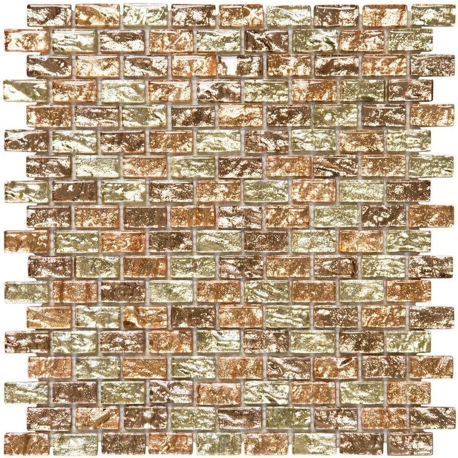 Jeffrey Court Infusion 11-7/8 in. x 12 in. x 8 mm Glass Brick Mosaic Wall Tile
