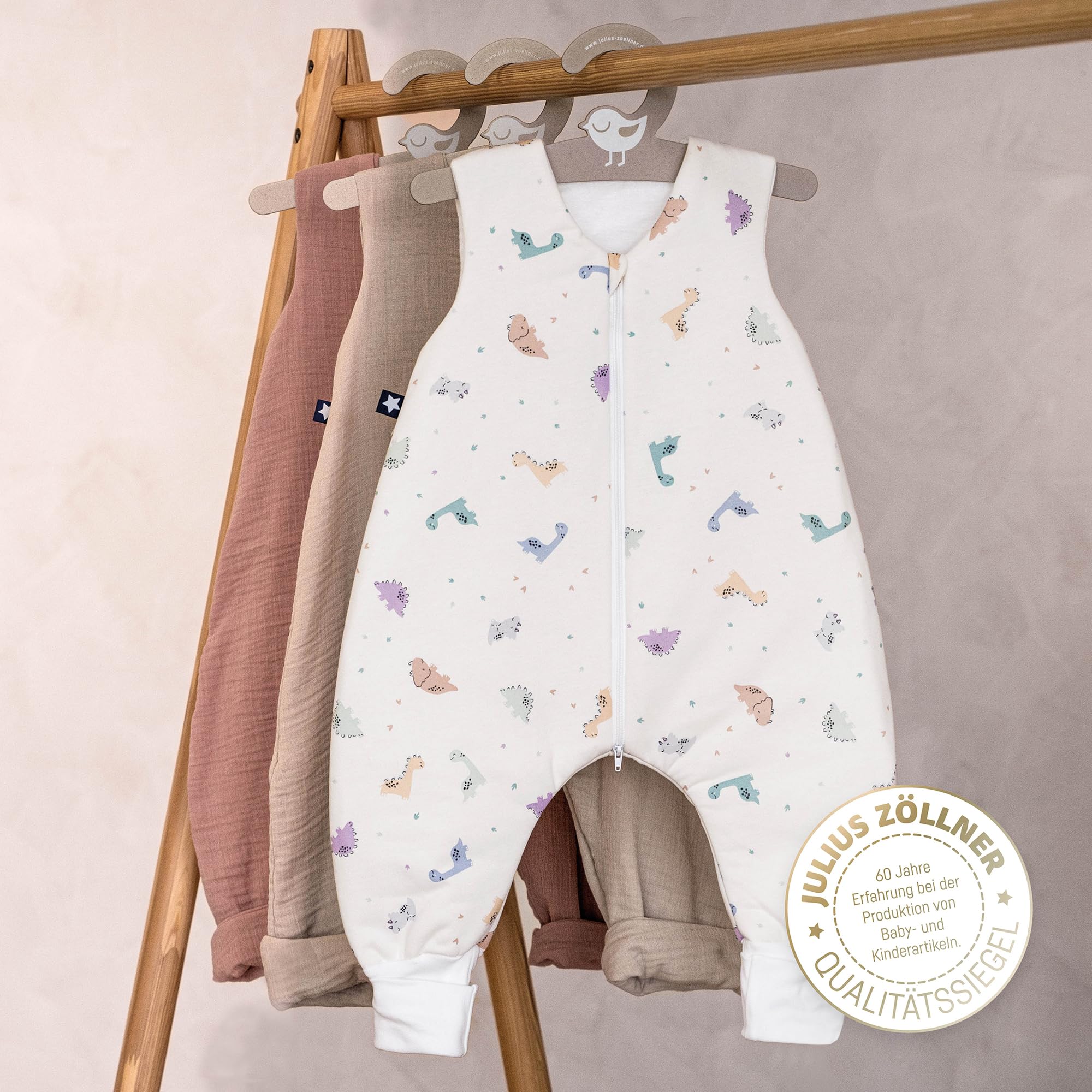 Julius Zöllner Mono de Dormir de algodón Jersey Fabricado en Alemania, Talla 92, Little Dinos, 9082763510, 24-48 Meses, Talla 92