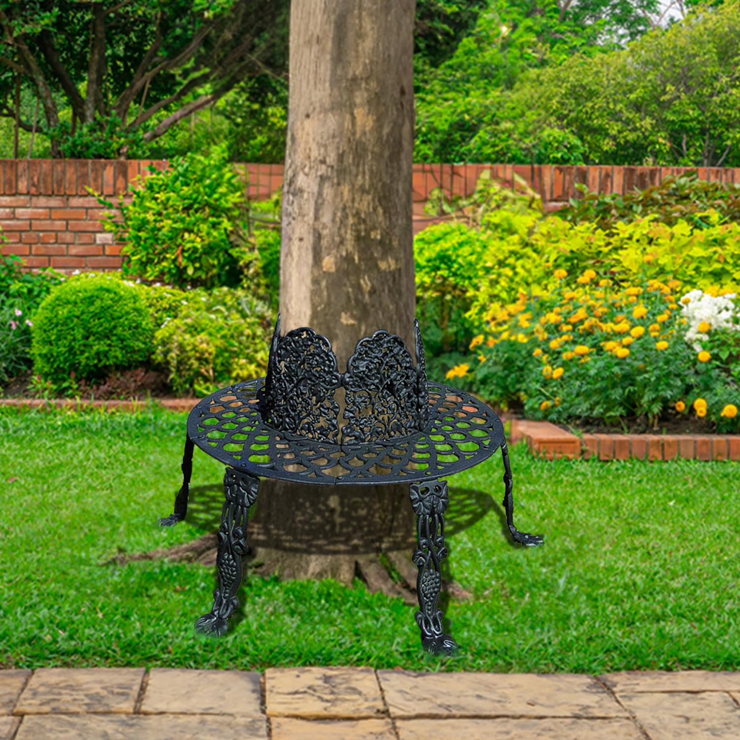 The King's Bay Victorian Tree Surround Vintage Replica Garden Furniture Old  Style Outdoor Bench