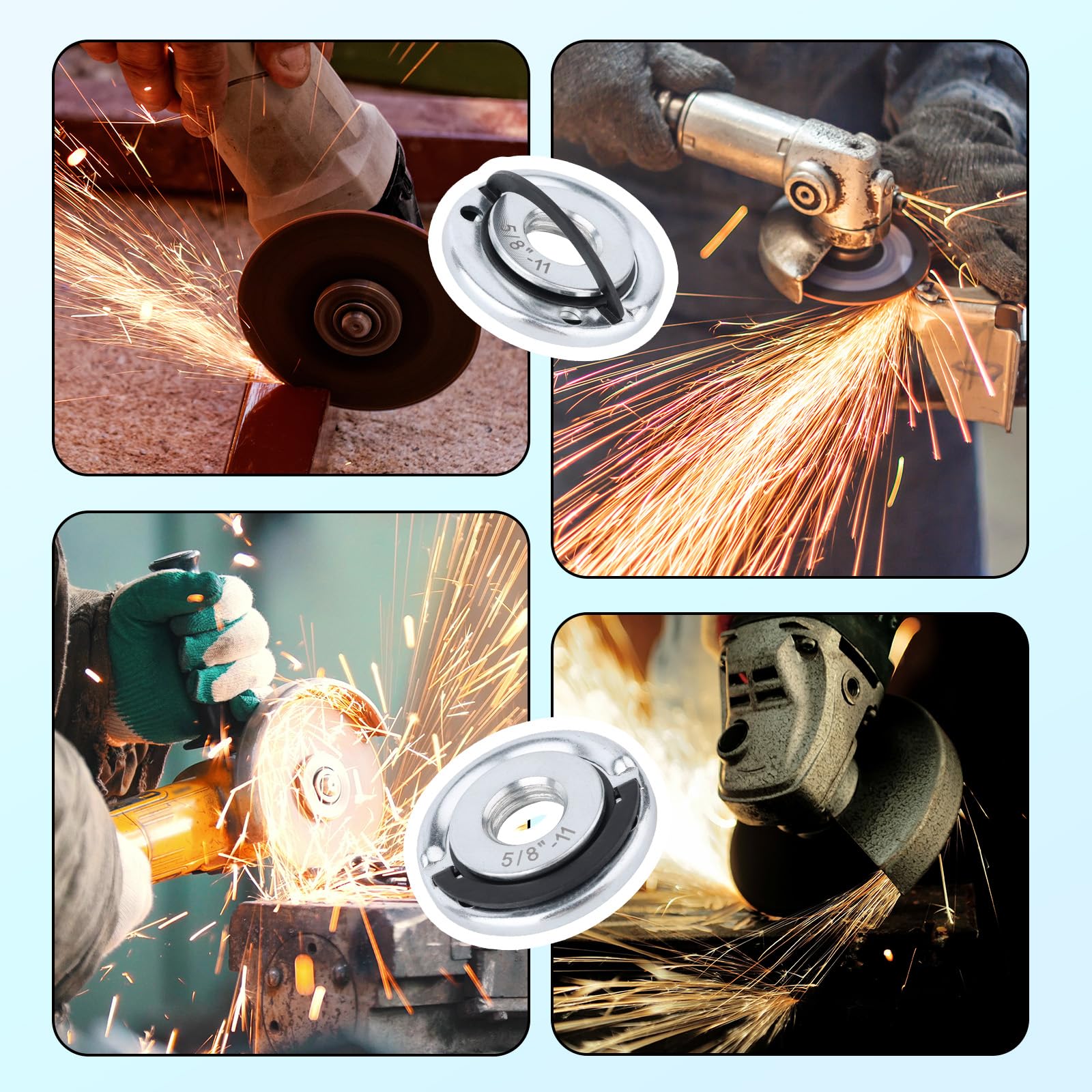 2 Pezzi Filettatura 5/8"-11 Dadi Flangiati per Smerigliatrice Angolare, Metallo Bloccaggio Rapido Dado per Smerigliatrice Angolare for il Fissaggio di Dischi da Taglio
