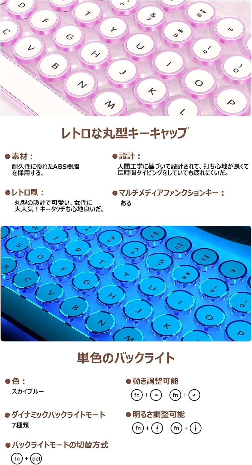 Knewkey Rymek keyboard with blue backlight illuminated