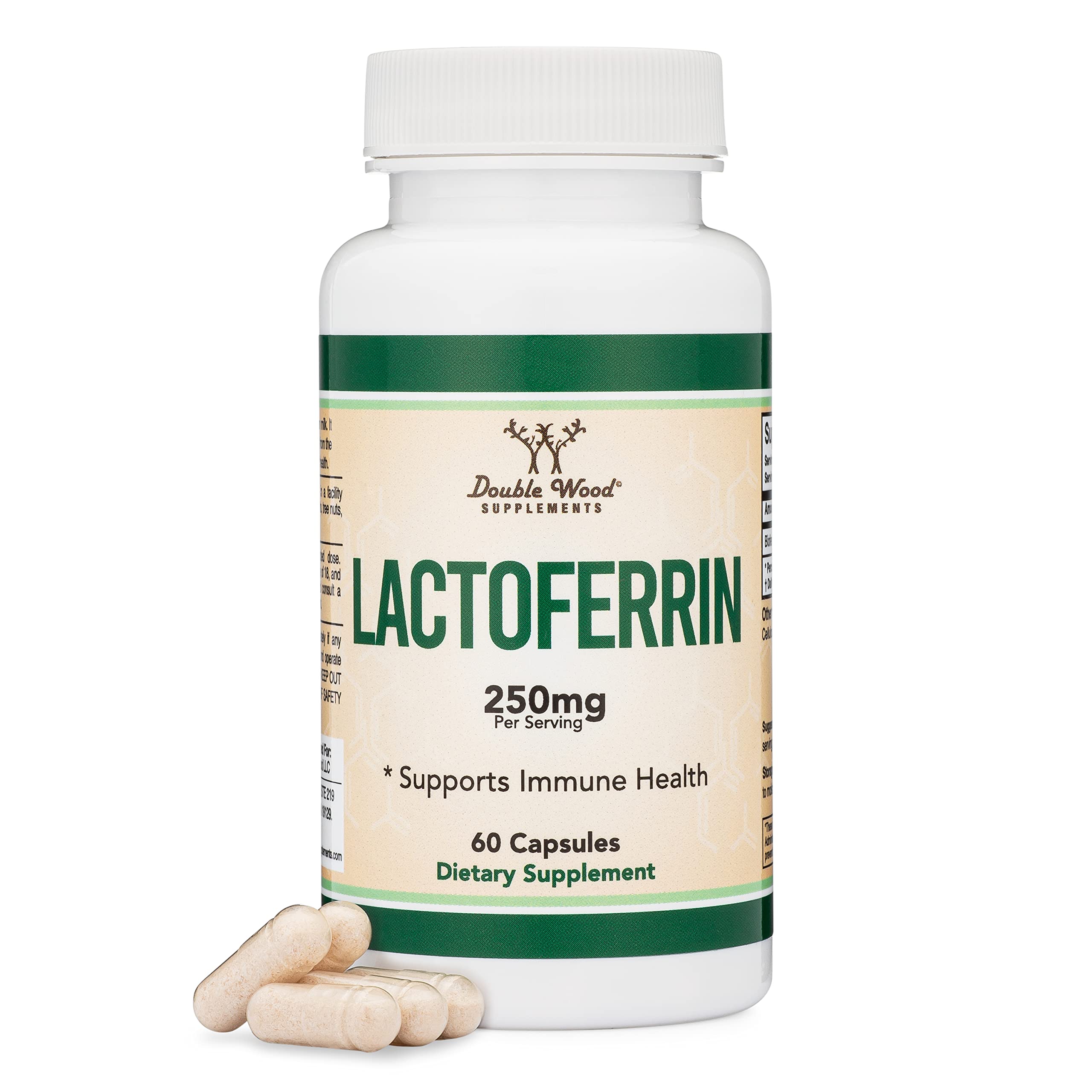 Lactoferrin 250mg per Serving (60 Capsules) Patented Bioferrin Lactoferrin - Superior Iron Supplement for Iron Deficiency ...