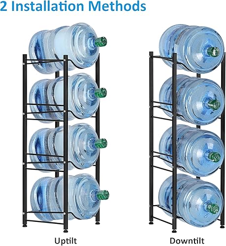 Miniatura 3 de MOOACE Soporte para jarra de agua de 5 galones, estante de almacenamiento de jarra de agua resistente de 4 niveles, soporte dispensador de agua