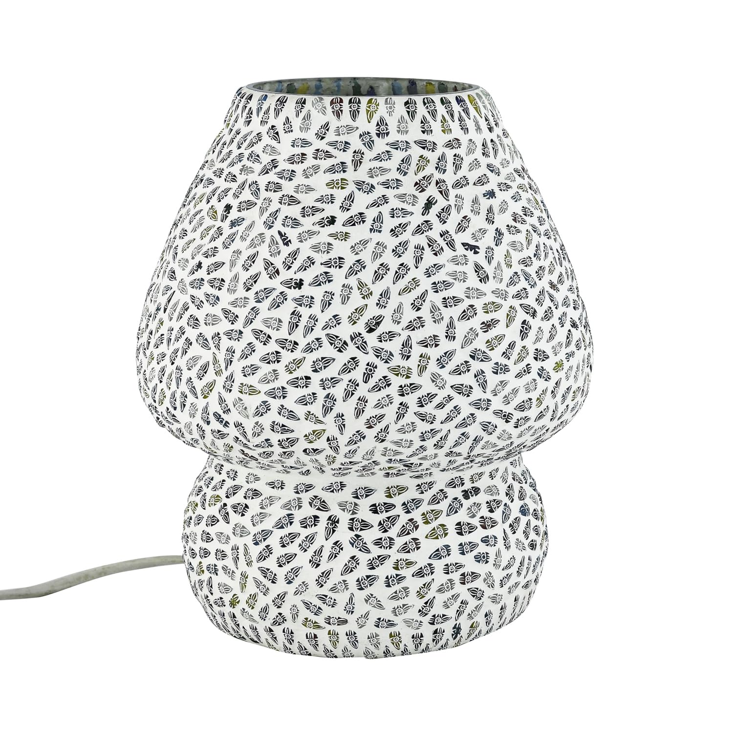 Marrakesch dekoracyjna lampa stołowa w stylu boho lampka nocna 23 cm | dekoracyjna lampa stołowa E27 do salonu, sypialni i pokoju dziecięcego | nowoczesna lampa stołowa Aubina -4 - z mozaiki, oprawka