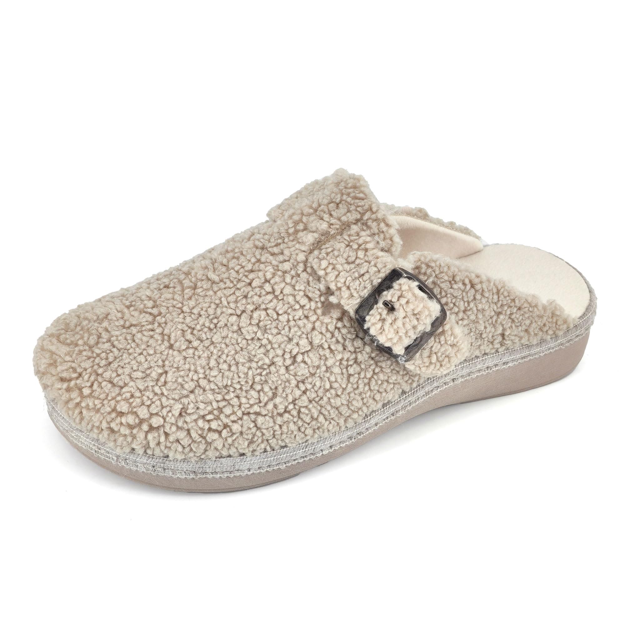 JOMIX Hausschuhe Damen Winter Pantoletten Gefütterte Pantoffeln Warme Plüsch Slippers Rutschfeste Puschen mit Fußbett