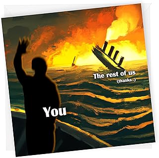 NotNiceThings Funny Leaving Card, Sinking Ship, Card for Work Colleague, Team Leaving Card, Good Luck, Rude New Job Card, Traitor