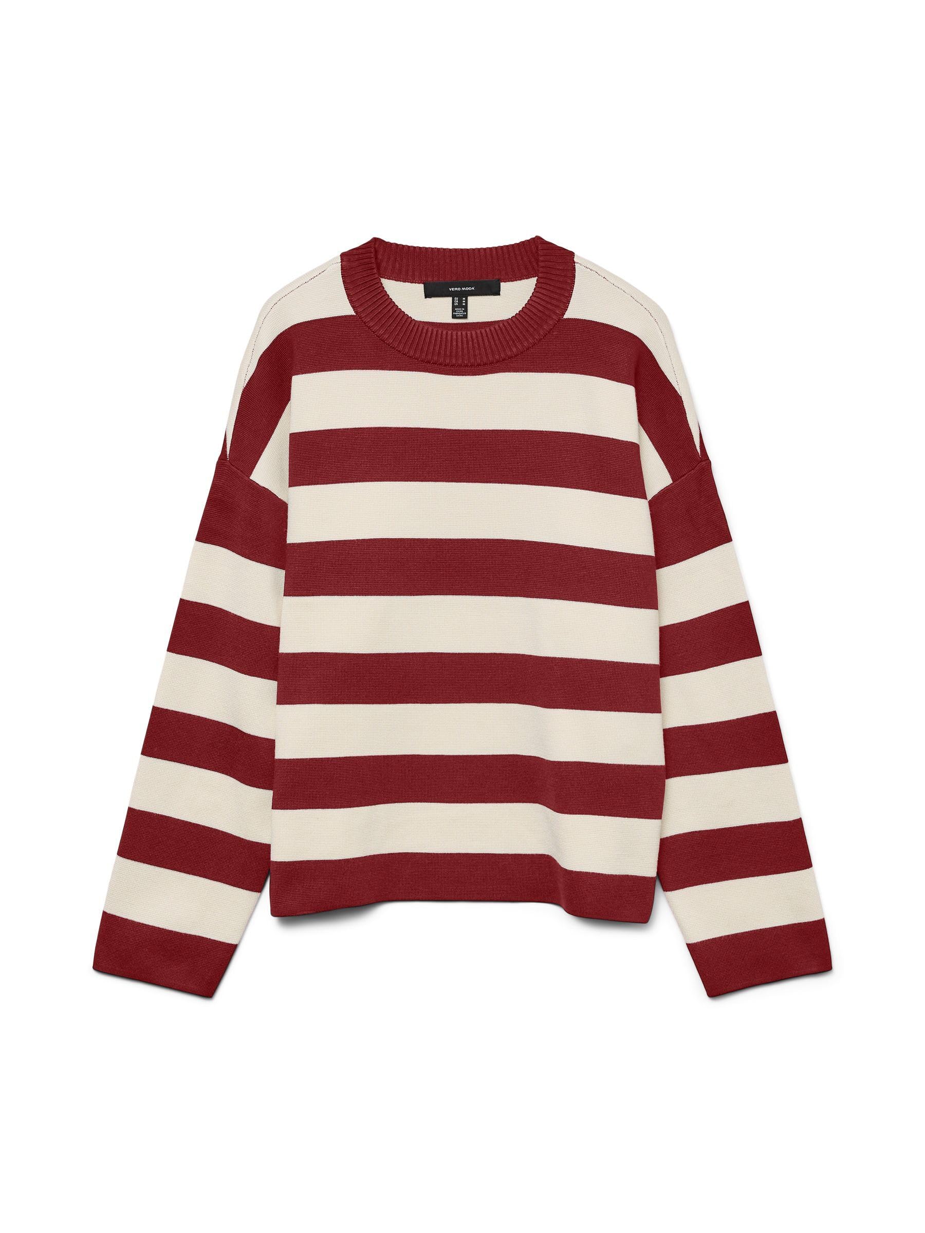 VERO MODA Vmsilje LS O-Neck Boxy Pullover Noos, Syrah, XL