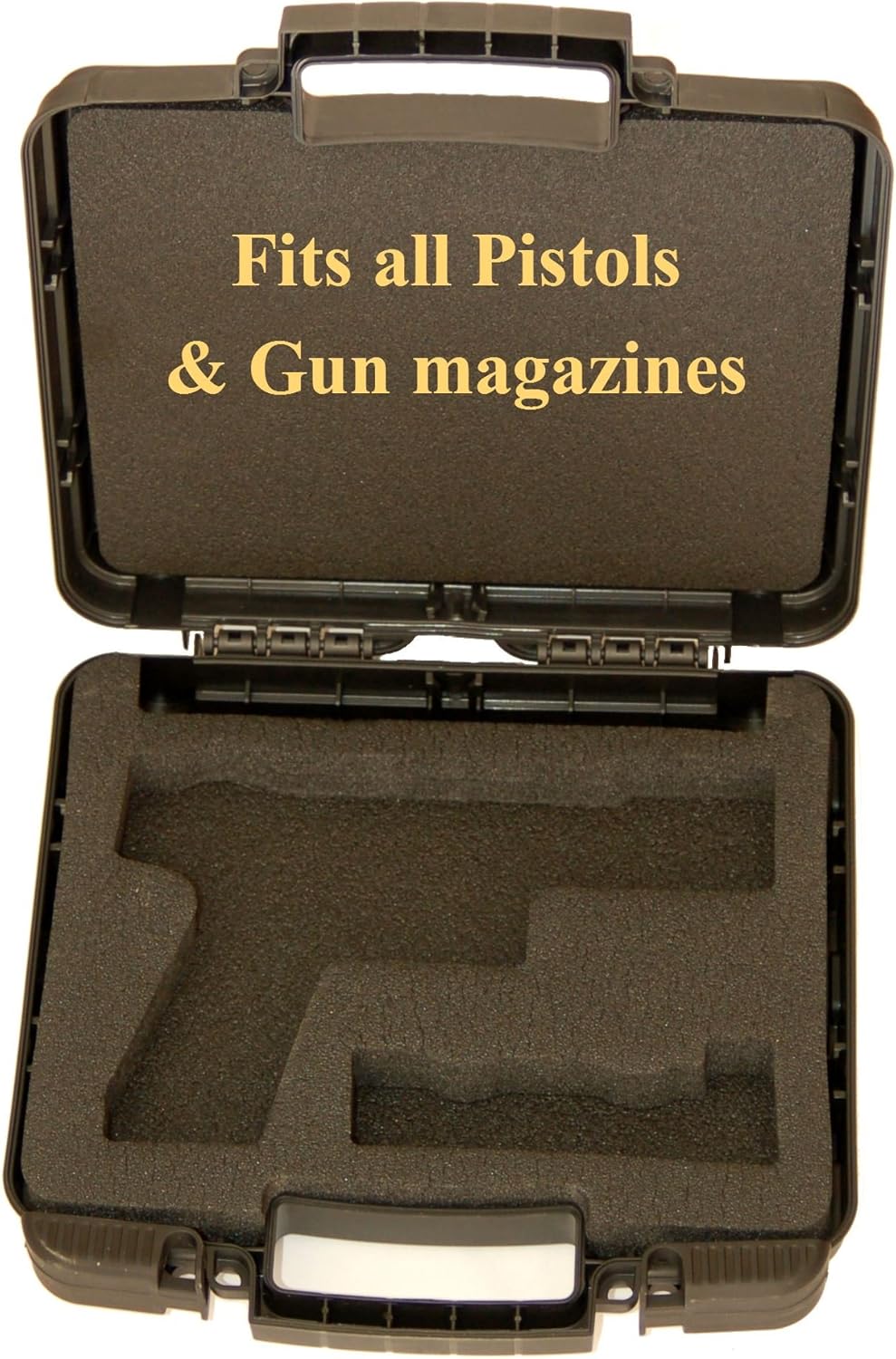 IMI Handgun Case for SIG SAUER, Black Plastic Hard Case with Zipper Closure, 2 Compartments, 445 grams