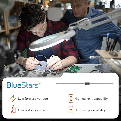 Miniatura 2 de BlueStars 1N5817 Schottky Barrera Rectificador Bypass Diodos de bloqueo 1A 20V - 1N5817 Schottky, DO-41 Axial 5817 1 amperio 20 voltios Diodos de