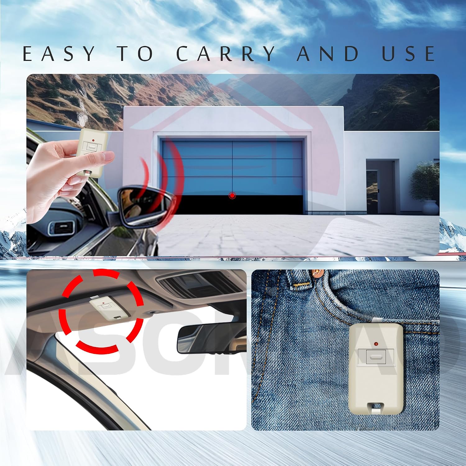 ASONPAO 3 for MultiCode Gate Opener Remote 3060 3089, Multi Code Garage Door Opener