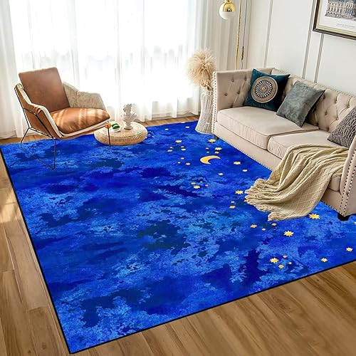 Miniatura 14 de Alfombra con Diseño de Galaxia y Planetas, Alfombra de Astronautas del Espacio, Alfombras Decorativas para Habitación de Niños Varones Adolescentes,