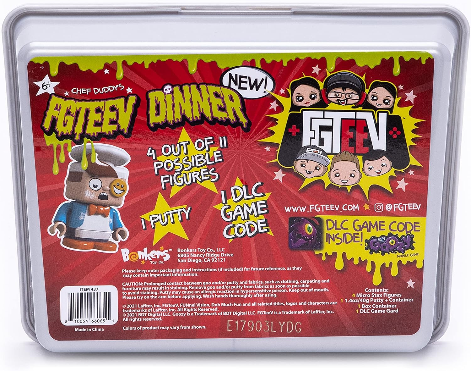 FGTeeV – Chef Duddy Dinner - Filled with Surprises Including Gurkey Turkey Gravy Putty, and 4 Food-Themed Micro STAX Figures – Change, Create, Customize, Collect