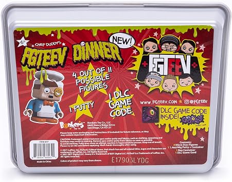 FGTeeV Chef Duddy Dinner - Filled with Surprises Including Gurkey Turkey Gravy Putty, and 4 Food-Themed Micro STAX Figures Change, Create, Customize, Collect