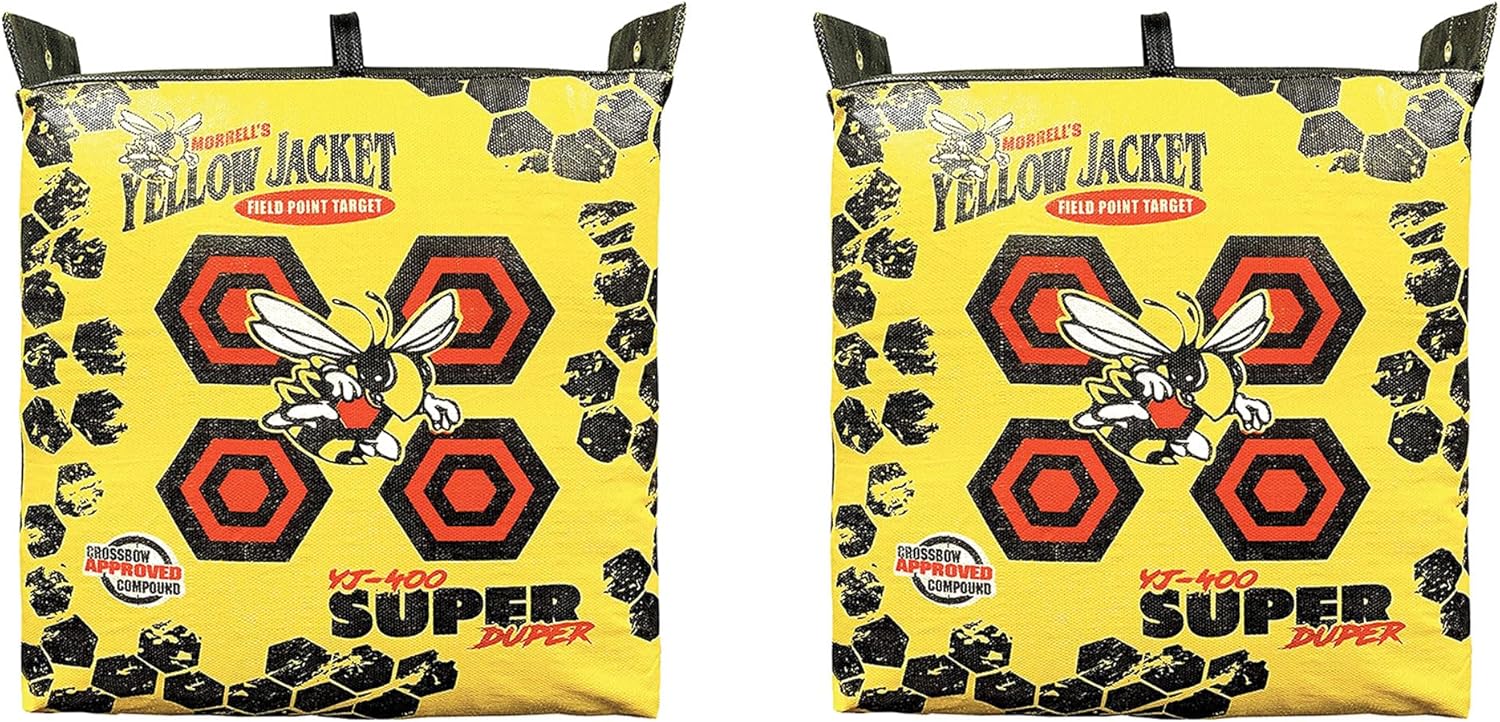Morrell Super Duper Field Point Bow Targets Archery Block Bag for High Speed Compound Bows and Crossbows Outdoor Target Practice, 2 Pack, Yellow