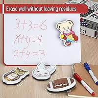 Vista 4 de Mr. Pen - Animal & Pen Shaped Whiteboard Eraser, 6 Pack, Multicolor, Foam and Felt, Magnetic, Perfect for Classroom & Game Centers
