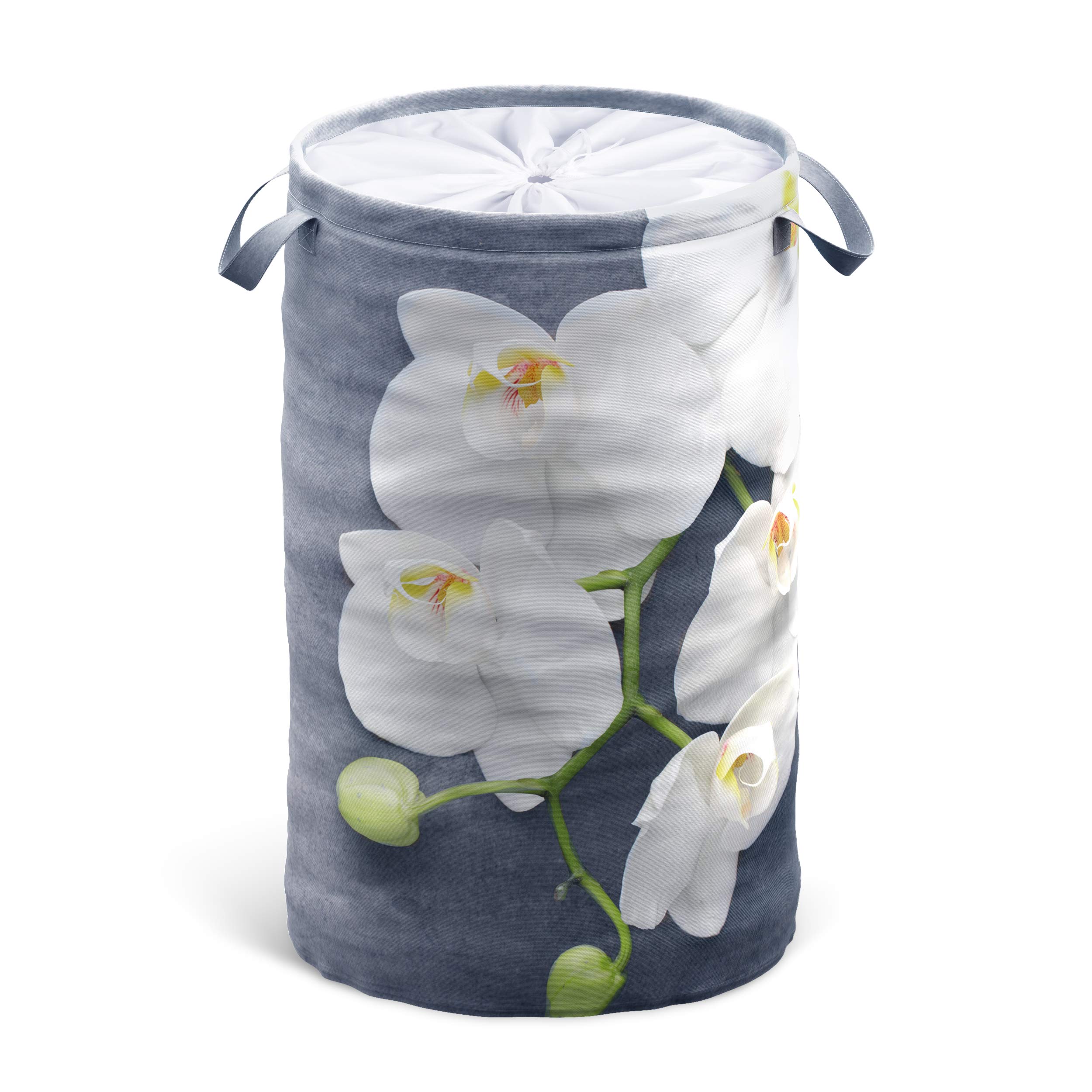 Sanilo Laundry Basket with Lid, Round Storage Container 60 Litres, Foldable Laundry Bin with Handles (Pretty)
