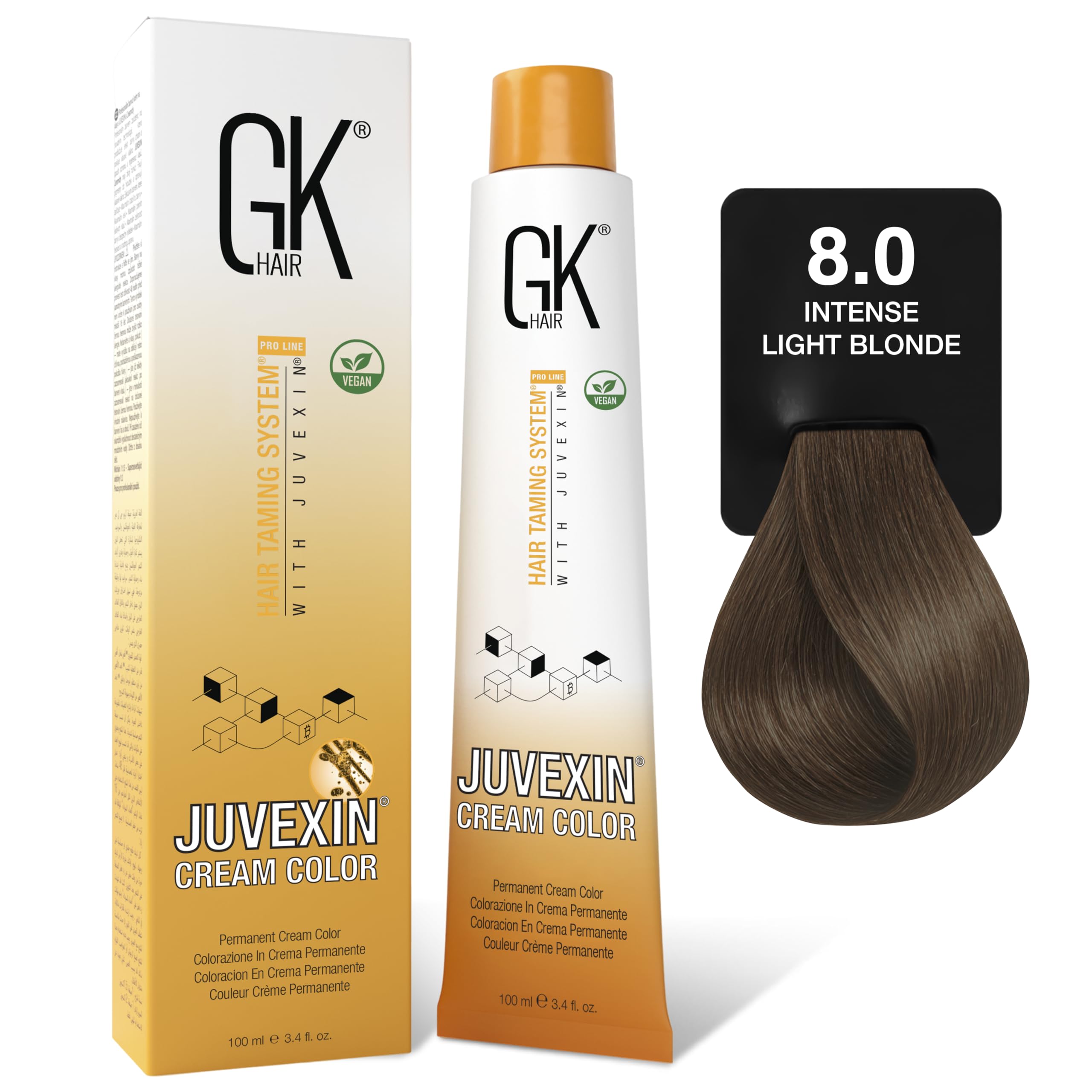 GK HAIR Global Keratin Professional Hair Color Cream Tube (3.4 Fl Oz/100ml) Nourishing & Cleansing Colors for Styling High Performance Long Lasting Semi Permanent Natural Toner Dye