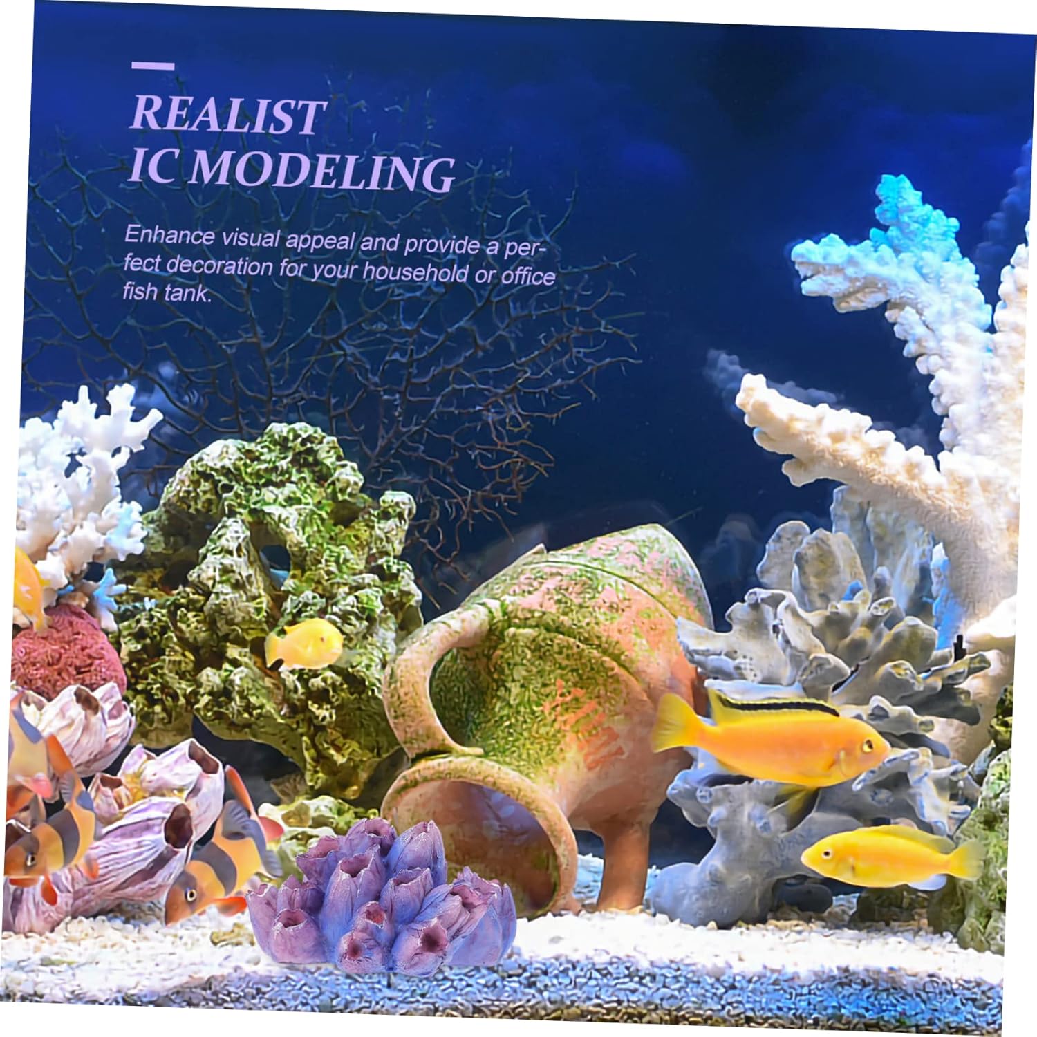 EXCEART 5pcs Aquarium Coral Decoration Lifelike Coral Ornament for Fish Tank Landscape Decor Durable Artificial Eye-catching Visual Appeal for Home and Garden Decoration