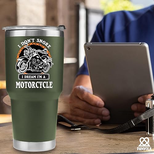 Miniatura 7 de Panvola Vaso de acero inoxidable con texto en inglés "I Don't Snore I Dream I'm A Motorcycle Snorers Motorcyclist Gift Biker Rider For Dad Husband