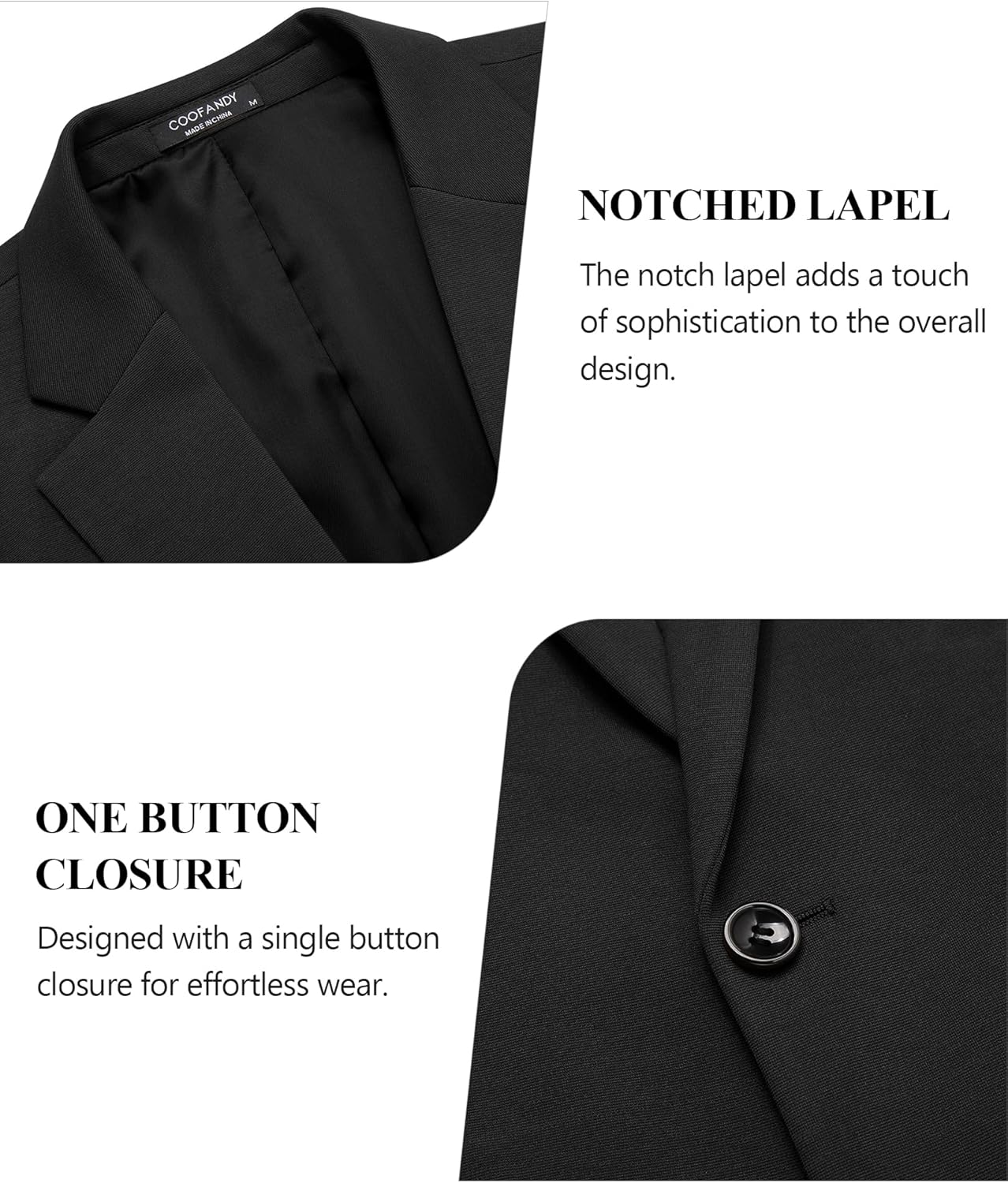 COOFANDY Mens Blazer Jacket One Button Casual Suit Jackets Stretch Knit Sport Coat - Image 4