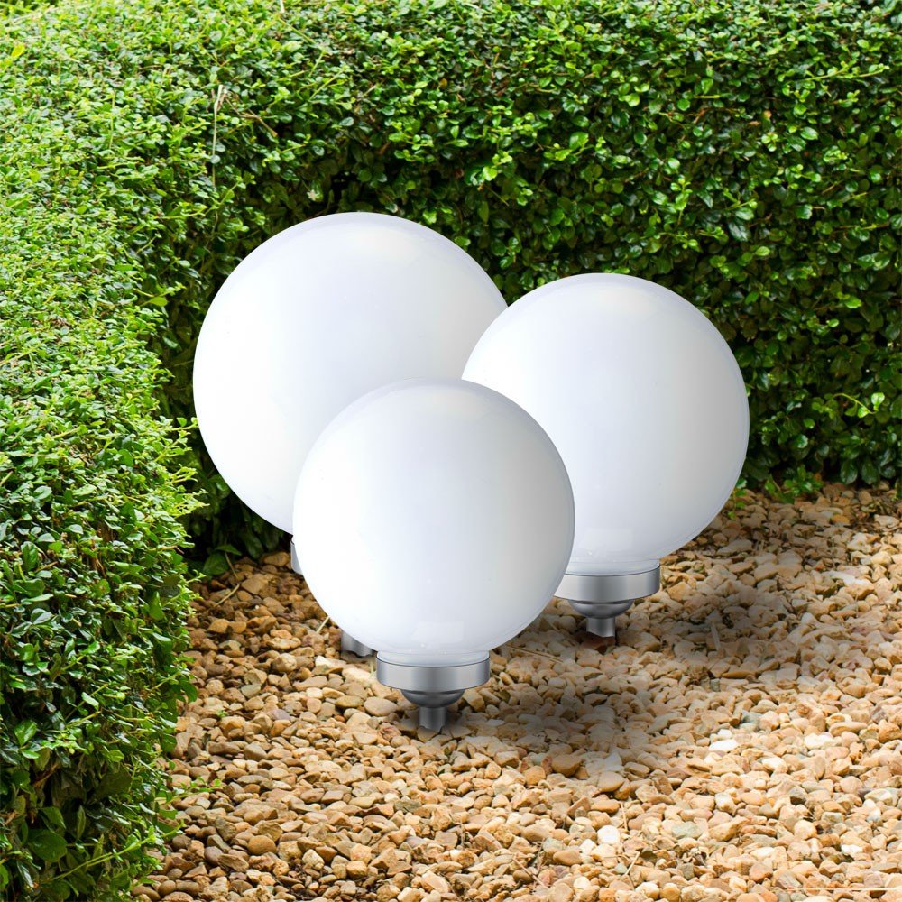 etc-shop 4er Set LED Solarleuchte Gartenleuchte Außenleuchte Kugelform Beleuchtung Lampe
