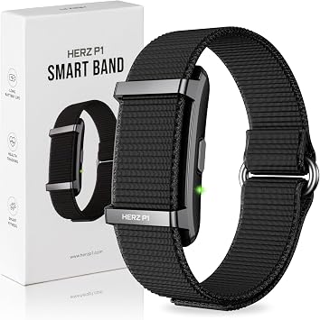 Herz P1 Smart Band Bracelet - Health Wristband Fitness Tracker for Heart Rate, Sleep, Stress, Track Steps, Activity & Body Temperature, 30 Days Battery, Subscription Free App, 1ATM Water Resistant
