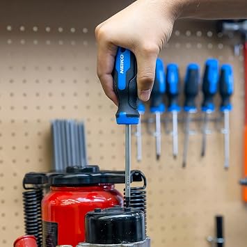 NEIKO 01377A Magnetic Torx Screwdriver Set | 12 Piece | T5 T40 | 6 Point Star Head Driver | Heat Treated Chrome Vanadium Steel | Non Slip Cushioned Handle Grip | Magnet Bit Tip | Carrying Pouch