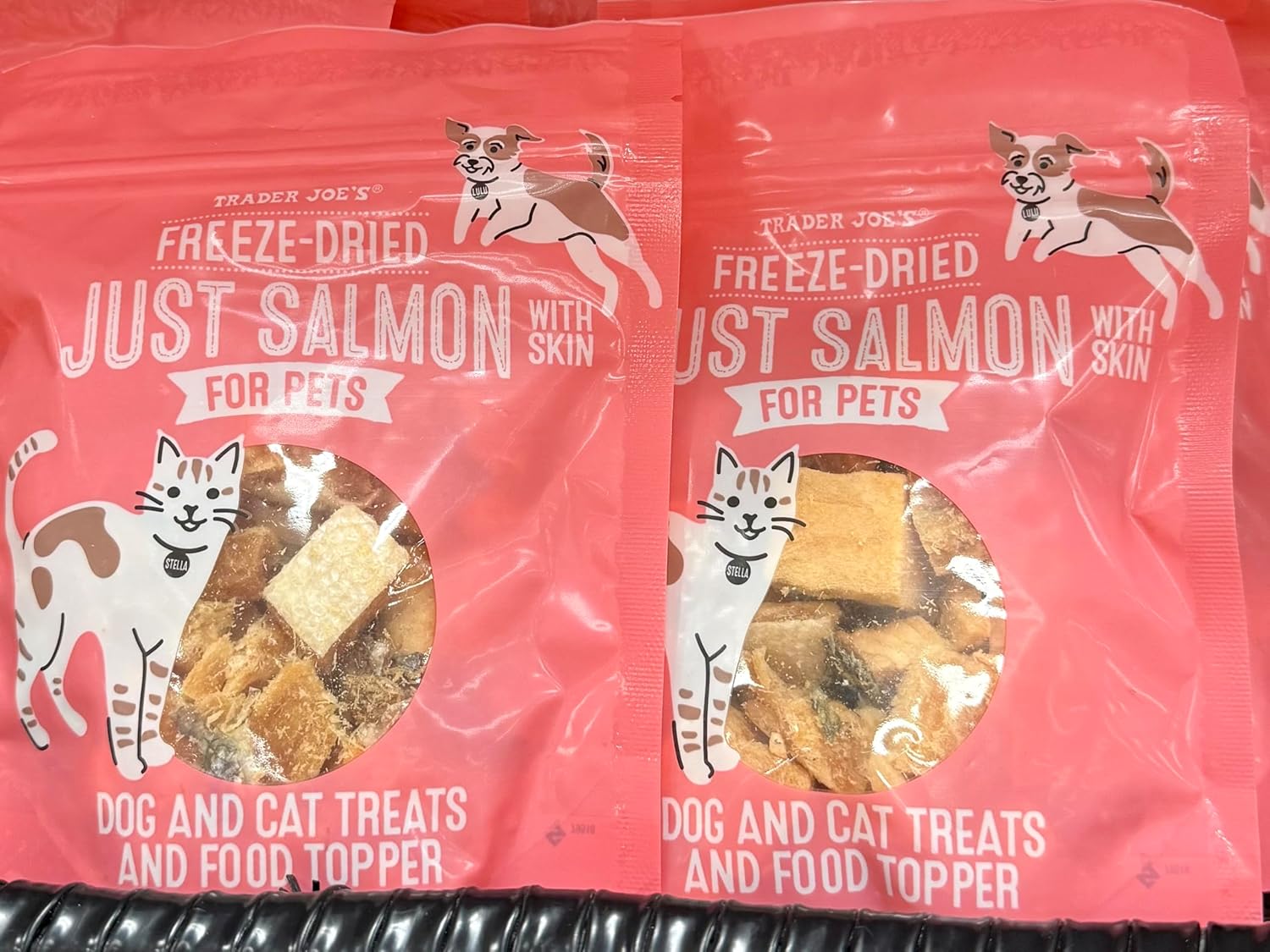 Trader Joe's Freeze-Dried Just Salmon Dog and Cat Treats, Skin On, Natural Pet Food Topper