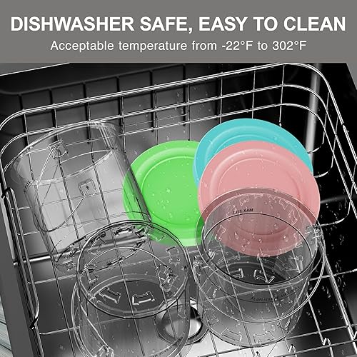 Miniatura 6 de Paquete de 2 recipientes para helado Ninja Creami Deluxe, 24 onzas, para pintas y tapas de repuesto, compatibles con Ninja 11 en 1 serie NC501