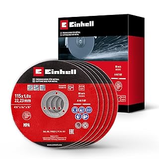 Einhell Accessory Juego de 5 discos de corte de inox y metal de 115 x 1 mm