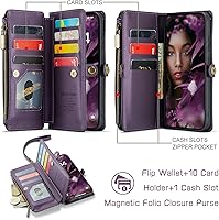 Vista 2 de Defencase Funda compatible con Galaxy A53 5G con tarjetero de bloqueo RFID para mujeres y hombres, correa magnética de piel sintética con cierre