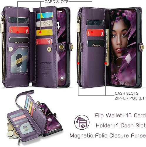 Miniatura 2 de Defencase Funda para Samsung Galaxy S21 FE, para Galaxy S21 FE 5G, cartera para mujeres y hombres, correa magnética de piel sintética duradera, con