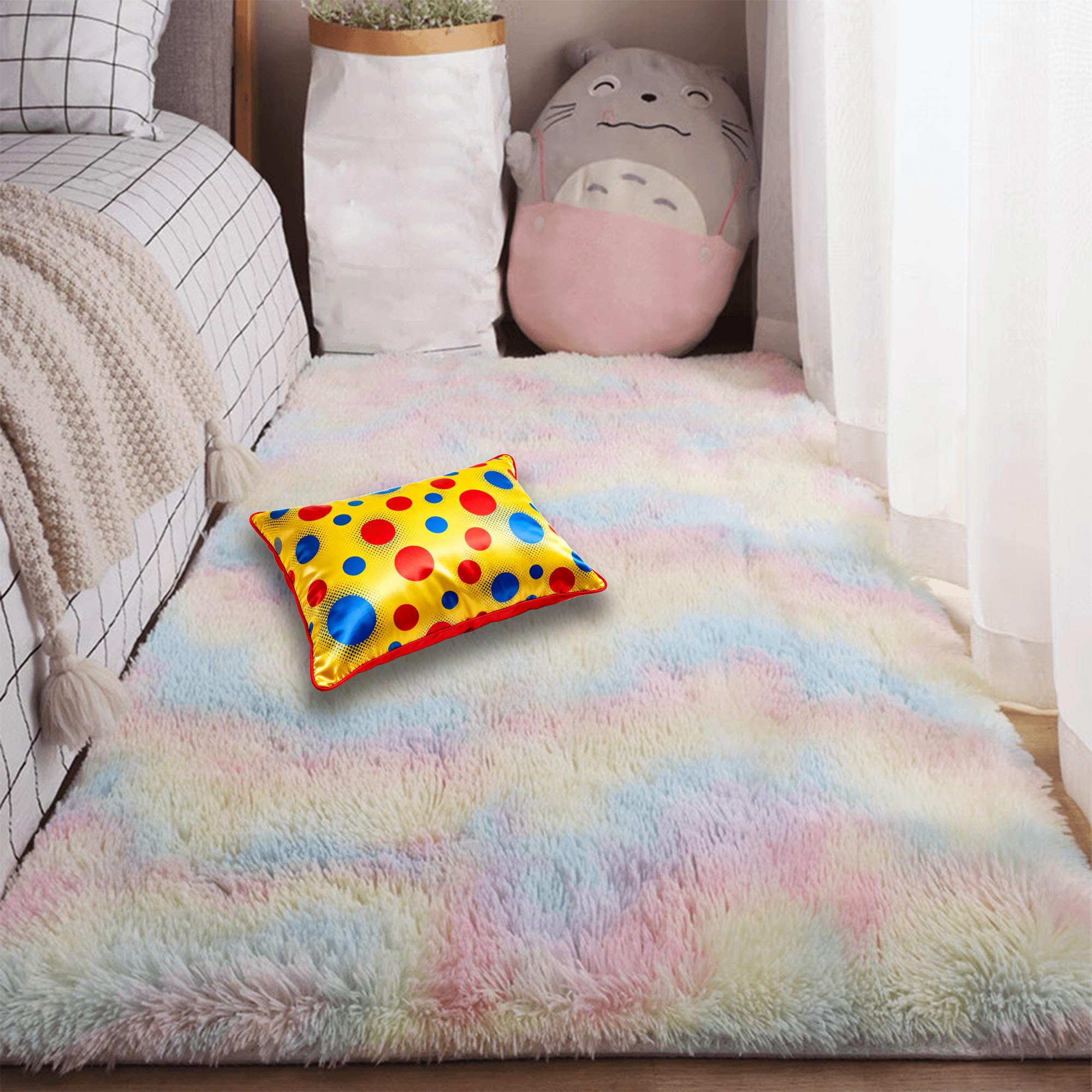 Tapis salon shaggy super doux moquette chambre grand format 280x360 à poil long confortable
