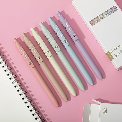Miniatura 5 de Mr. Pen - Bolígrafos de gel retráctiles, paquete de 6, barriles pastel, bolígrafos de gel negros, de secado rápido, bolígrafos de gel de punta fina