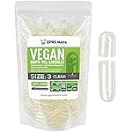 XPRS Nutra Size 3 Empty Capsules - 1000 Count Clear Empty Vegan Capsules - Vegetarian Pills - DIY Vegetable Capsule Filling - Veggie Pill Caps