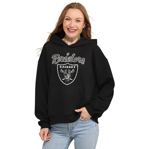 FOCO NFL womens Nfl Rhinestone Team Logo Oversized Oversized Hoodie