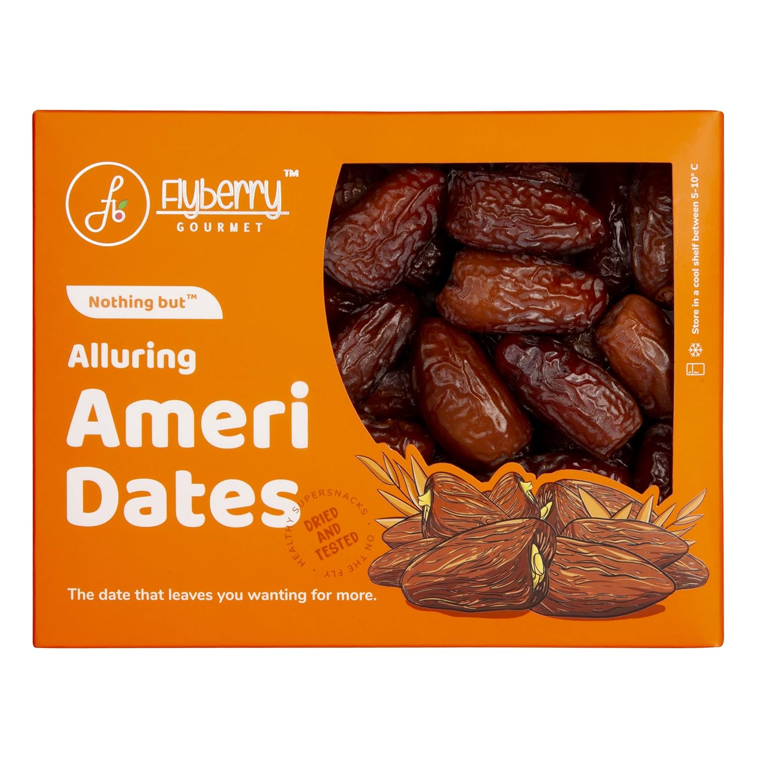 Flyberry Gourmet Ameri Dates (Khajoor/Khajur) 800g 100 Natural