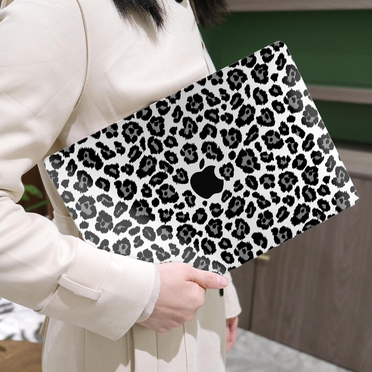 MEEgoodo for MacBook Air 15 inch Case (M4/M3/M2) 2025 2024 2023, Cover Fit Model(A3241/A3114/A2941) for 15.3-inch Laptop, Clear Shell with TPU Keyboard & Webcam Cover, Snow Leopard Texture - Image 7