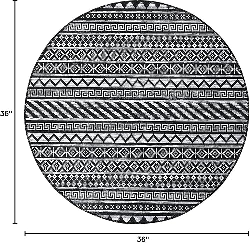 Miniatura 9 de GlowSol Alfombra geométrica bohemia de 4 x 6 pies, lavable, antideslizante, alfombra bohemia abstracta para piso, tapete para puerta, dormitorio,