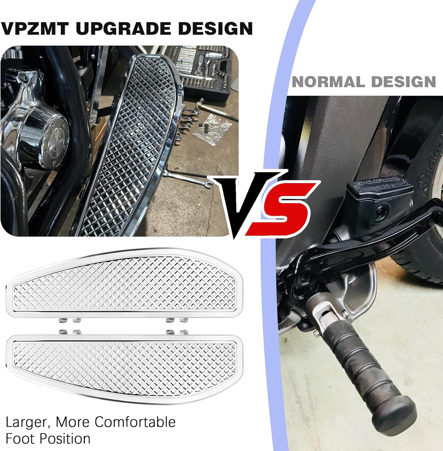 Chrome Driver Passenger Front Rear Floorboard Footboards Foot Peg Kit For Harley Touring/Electra Glide/Road Glide/Street Glide/Road King/Ultra Limited/Tri Glide 1993-2023 FL Softail 1986-2017