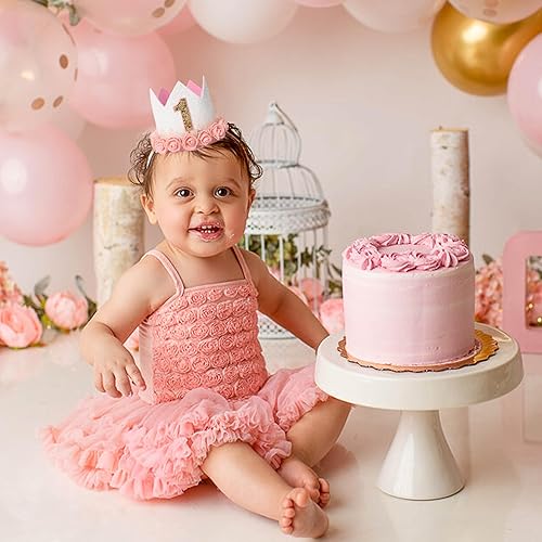 Miniatura 3 de Corona de flores para el primer cumpleaños del bebé, sombreros de fiesta de cumpleaños con temática floral, corona de primer cumpleaños con flores,