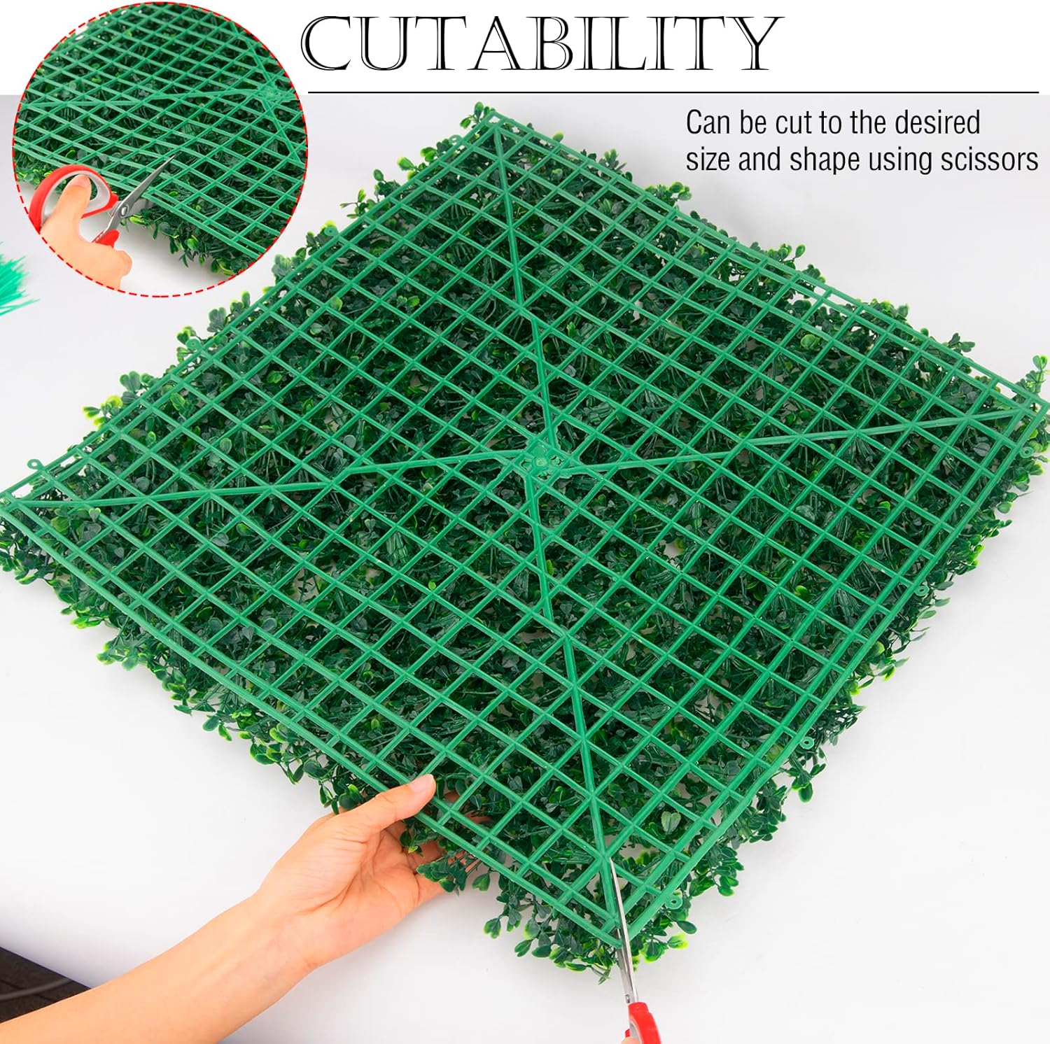 Grass Wall Panels, Boxwood Panels 20x20 inch -12 Pack Artificial Boxwood Panel for Indoor/Outdoor Greenery Wall Backdrop