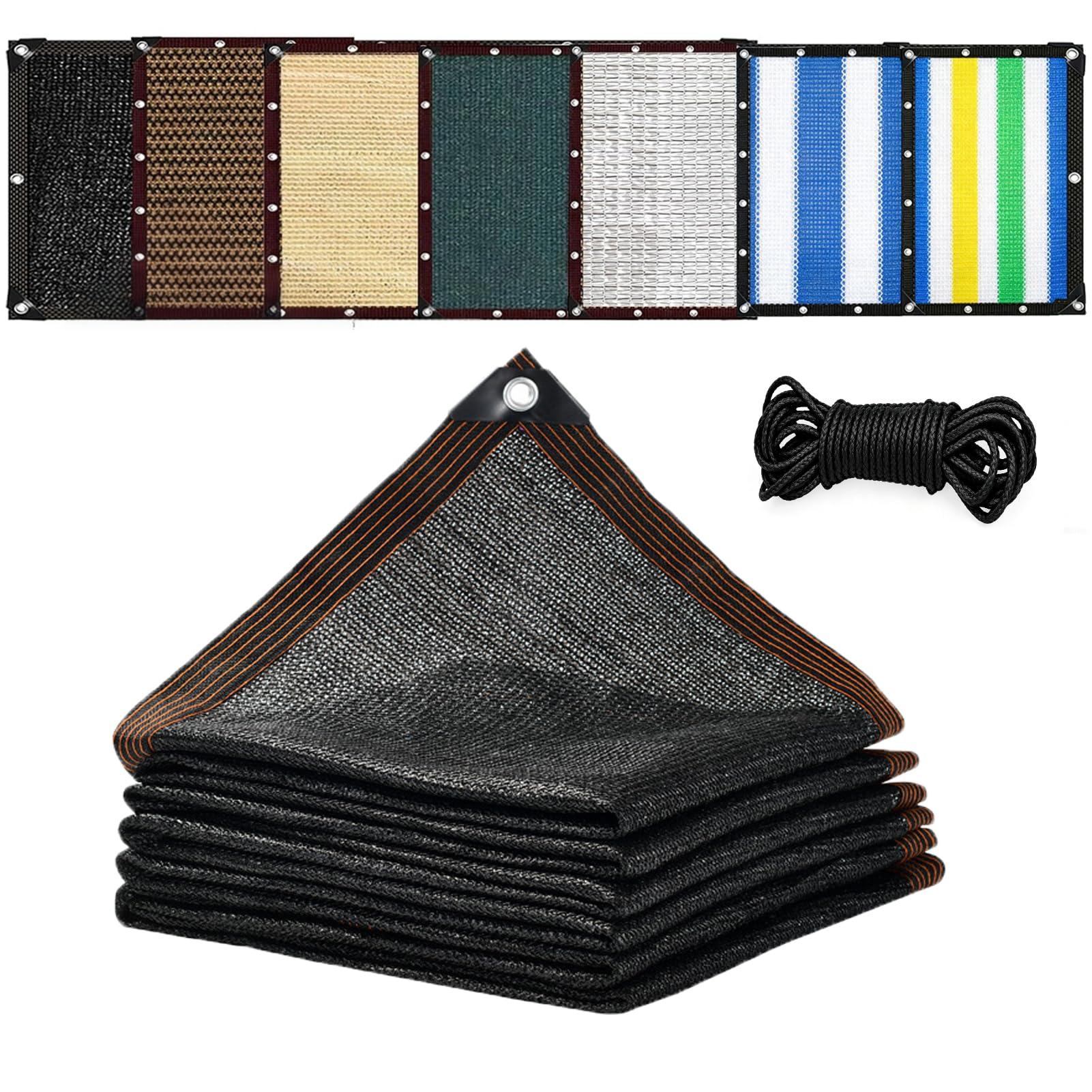 Genérico Malla De Sombra con Ojales,80% Red De Sombra,Transpirable,Cortavientos con Protección UV,Ideal para Cubiertas De Patio, Invernaderos, Jardines, Exteriores Y Techos,Negro,4x8.5m