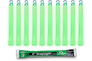 Glow Sticks Military Grade ChemLight® Premium Green 6” SnapLight Chemical Light Stick 12-Hour Duration 10-Pack