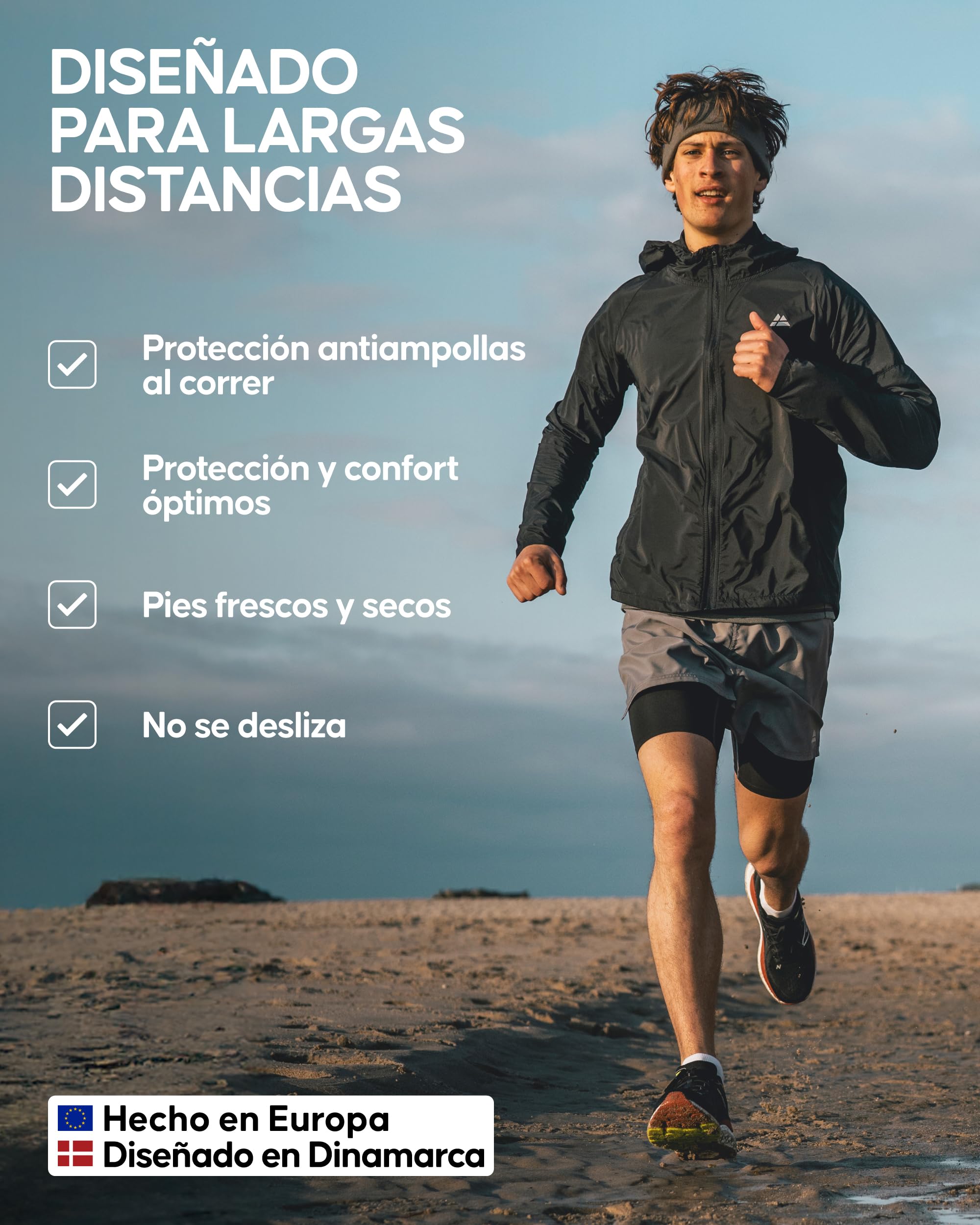 DANISH ENDURANCE Calcetines Cortos de Running, Calcetines Deportivos Antiampollas, Técnicos, Deporte, para Hombre y Mujer, 3 Pack