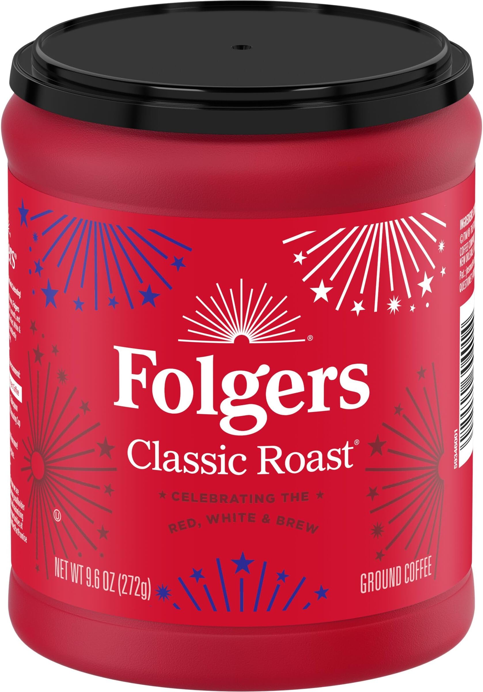 Folgers Classic Roast Medium Roast Ground Coffee, 9.6 Ounce